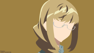 Woman glasses blue shirt looking - minimalist free wallpaper for desktop