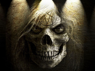 Creepy skull three lights demon - skull free wallpaper