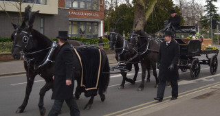 Man top hat leading carriage - carriage free wallpaper