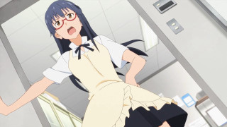 Woman short dress glasses elevator - kyoto animation free wallpaper