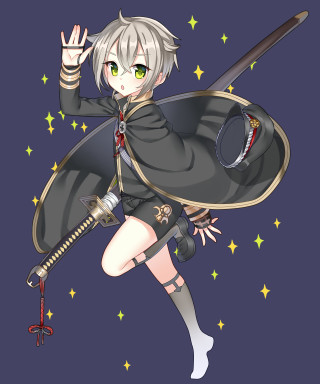 Cartoon character sword shield stars - fullbody free wallpaper