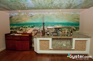 Bathroom coral reef mural sink - open ceiling free wallpaper