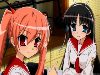 Anime girls red eyes long - the other pointing free wallpaper