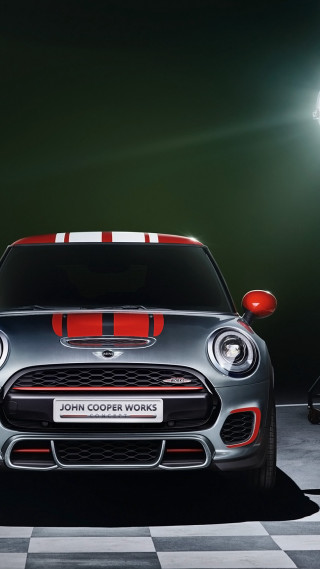 Mini cooper works spotlight checkered - a spotlight free wallpaper for mobile
