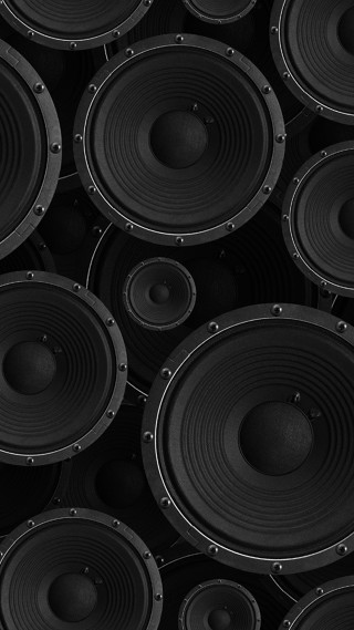 Large group speakers wall black - ambient occlusion free wallpaper for mobile