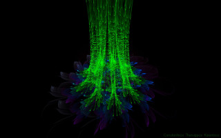 Flower bioluminescent generative raytraced plant - petal free wallpaper