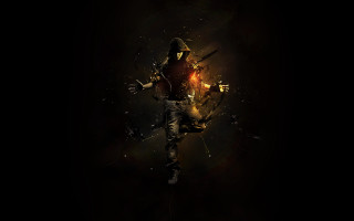 Man gun hat running dark - the dark background free wallpaper