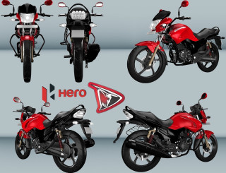 Red motorcycle four angles sizes - a red motorcycle free wallpaper