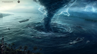 Tornado ocean boats water storm 2 - the water and a boat free wallpaper for desktop