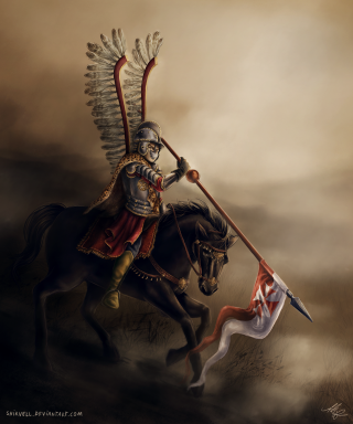 Man horse sword flag painting - boleslaw cybi free wallpaper for mobile