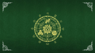 Green gold background circular design - a circular design free wallpaper