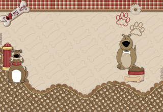 Dog bear table bone side - storybook illustration free wallpaper for desktop