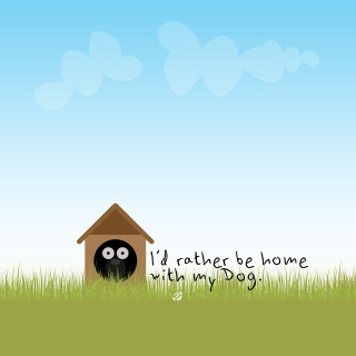 Dog house black dog blue - below free wallpaper for tablet