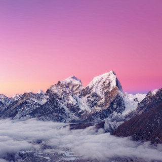 Mountain range pink sky clouds 9 - free mountains wallpaper for tablet