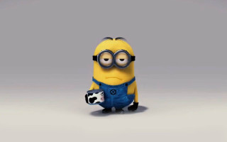 Minion stuffed animal toy holding - gray free wallpaper
