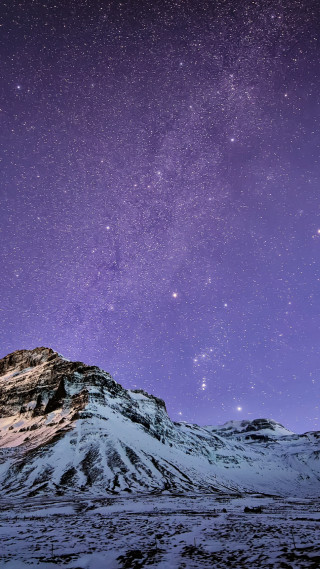 Mountain purple sky stars clouds 2 - andor basch free wallpaper for mobile