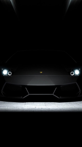 Black sports car dark room 10 - a computer rendering free wallpaper for mobile
