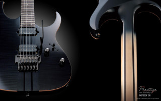 Black guitar gold neck precisionism - alex petruk ape free wallpaper