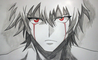 Man red eyes black scarf - red eye free wallpaper