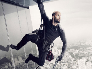 Man hanging high rise rope - panfuturism free wallpaper