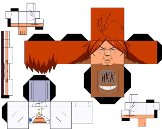 Paper model man long hair - suprematism free wallpaper