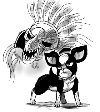 Black white drawing dogs mohawk - free dogs wallpaper for tablet