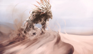 Horse running desert sky person - the desert free wallpaper