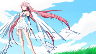 Girl pink hair white wings - white wing free wallpaper