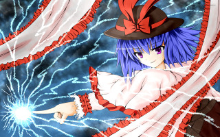 Ayako bluehair hat redribbon electricity - dramatic lightning free wallpaper