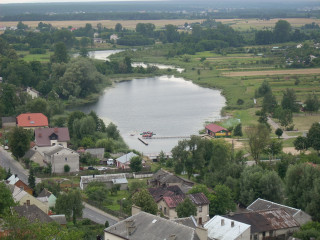 Lake trees houses boat water - free landscape wallpaper