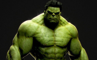 Muscular orc man topless green - photorealism free wallpaper