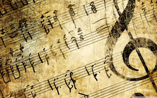 Grungy music background musical notes 2 - cinematic composition free wallpaper