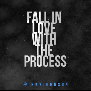 Fall in love process tattoo - a white text free wallpaper for tablet