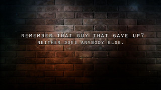 Brick wall quote written on - character free wallpaper for desktop