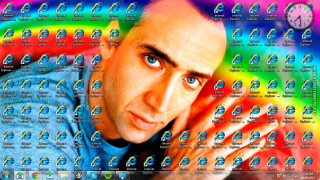 Bald man rainbow background clock - a rainbow background free wallpaper