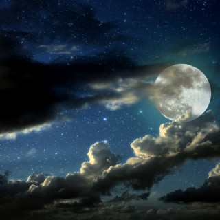 Full moon clouds stars night 4 - the night sky free wallpaper for tablet
