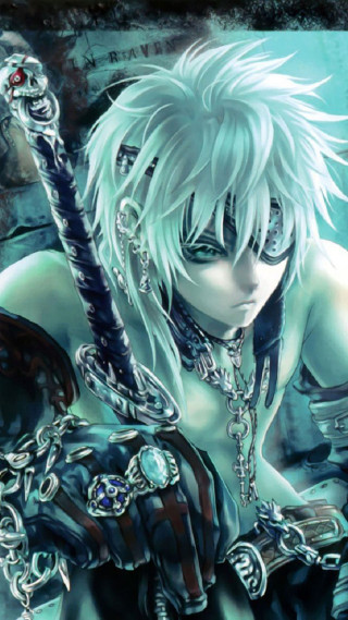 Woman white hair sword chains 2 - chain free wallpaper