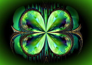Green gold flower green background - abstract illusionism free wallpaper