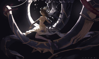 Woman white dress sword giant - elysium free wallpaper