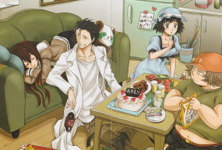 Group people table cake cat - the table next free wallpaper