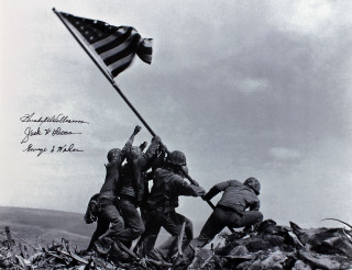 Soldiers raising flag hill rubble - the flag free wallpaper