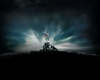 Flag hill sky clouds sunbeam - a sunbeam free wallpaper