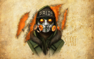 Gas mask green jacket orange - a gas mask free wallpaper