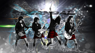 Girls school uniforms guitars group - school uniform free wallpaper