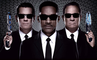Men suits sunglasses guns mosaic - three man free wallpaper for desktop