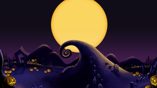 Halloween cartoon scene full moon 2 - derek hill free wallpaper for desktop