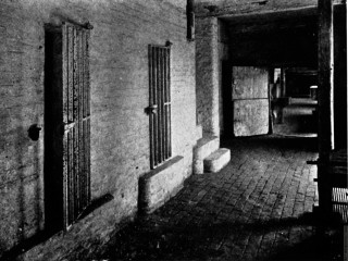 Black white hallway bars brick - bruce nauman free wallpaper