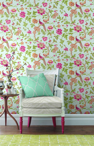 Chair pillow vase flowers birdpattern - it in front free wallpaper for mobile