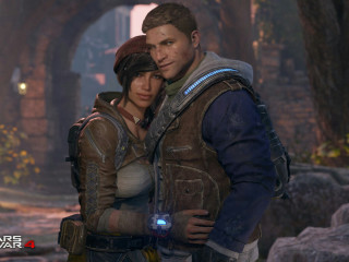 Man woman forest stone archway - eve ryder free wallpaper for desktop