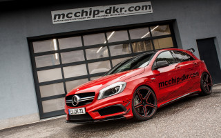 Red mercedes benz cla parked - viennese actionism free wallpaper